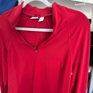 Athleta Red Quarter-Zip Pullover - Size Large
